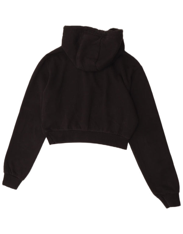 Maglione corto con cappuccio da donna Ellesse UK 10 piccolo cotone nero
