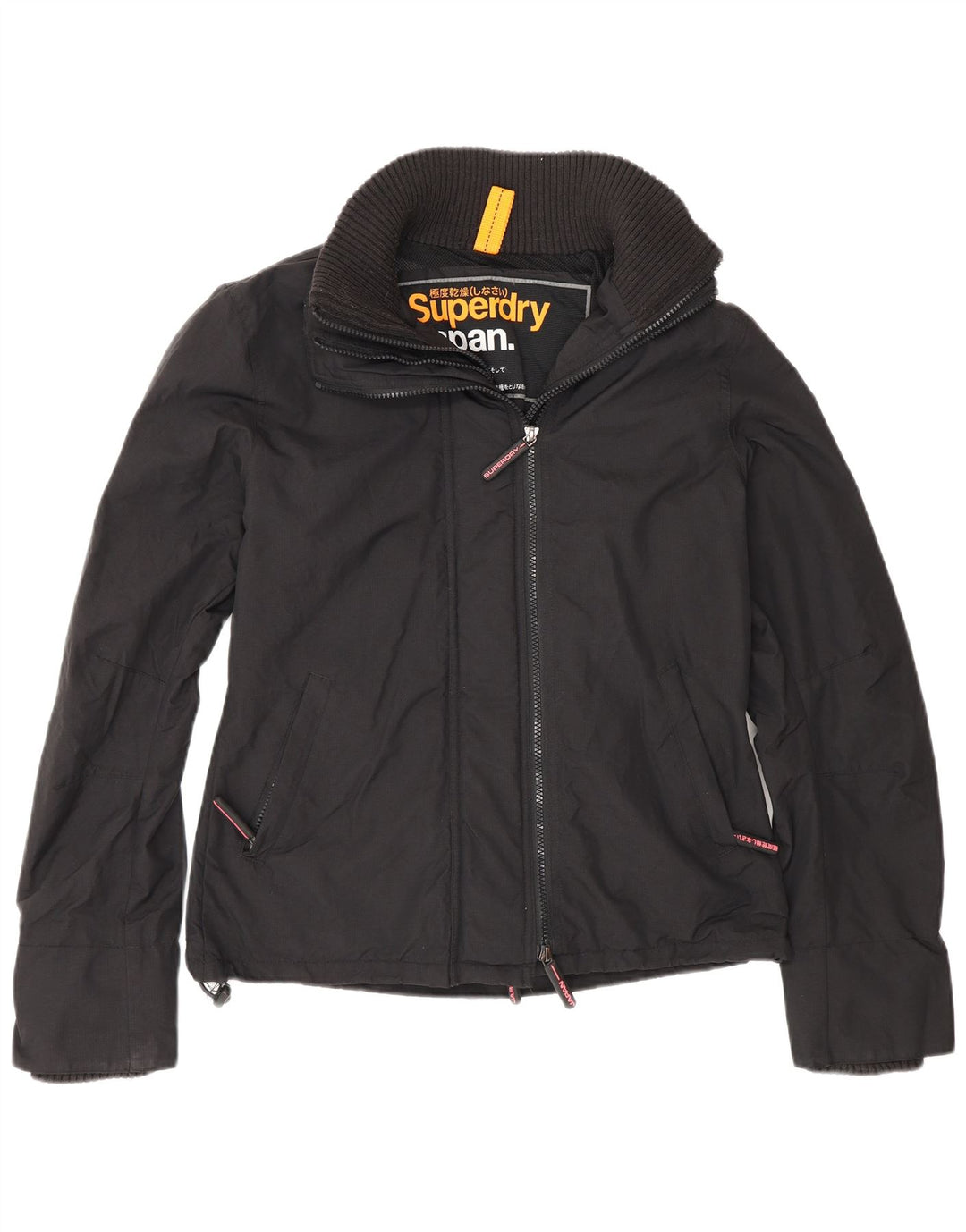 Giacca a vento da donna con vestibilità regolare Superdry UK 16 Large in nylon nero