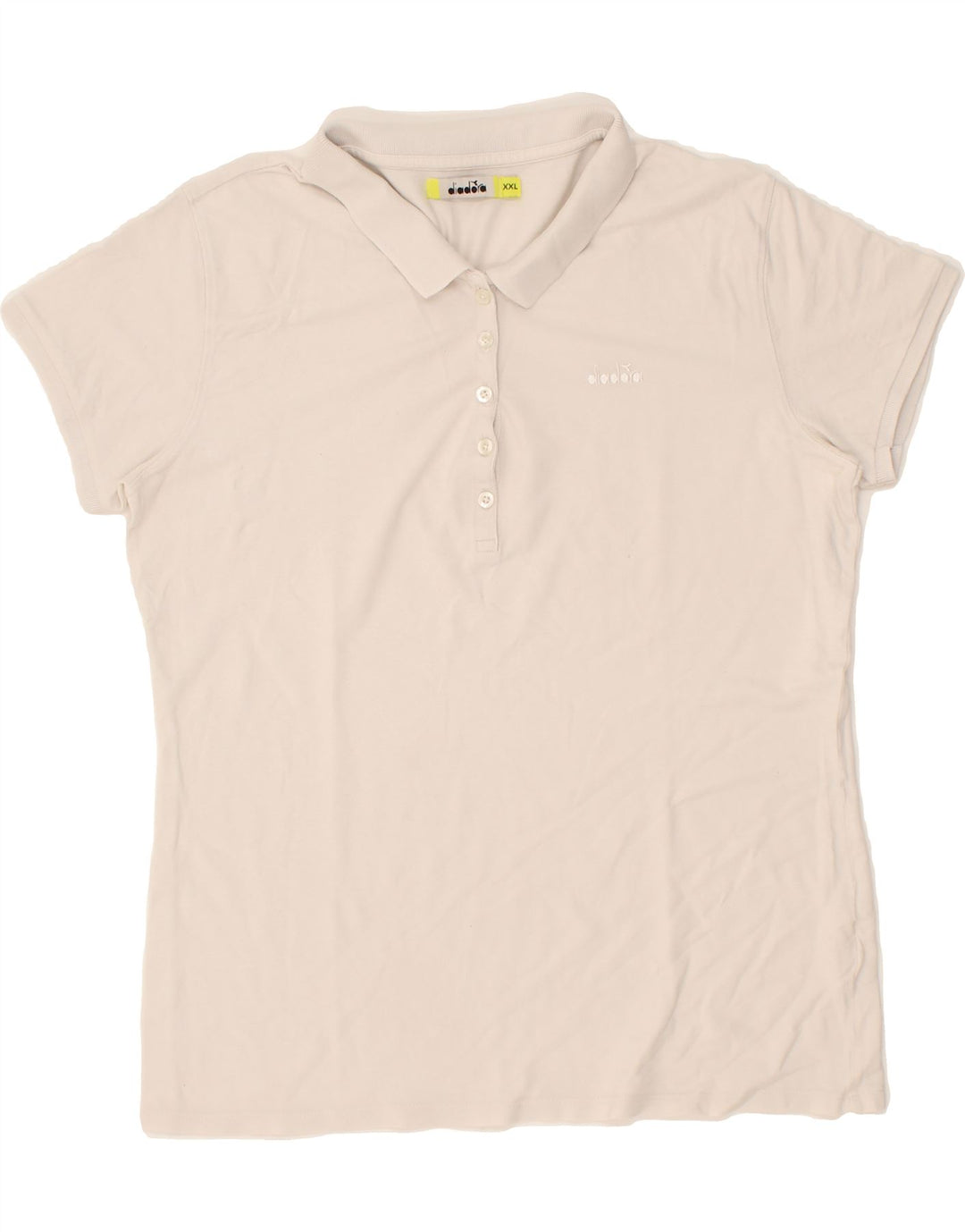 DIADORA Womens Polo Shirt UK 20 2XL White Vintage Diadora and Second-Hand Diadora from Messina Hembry 