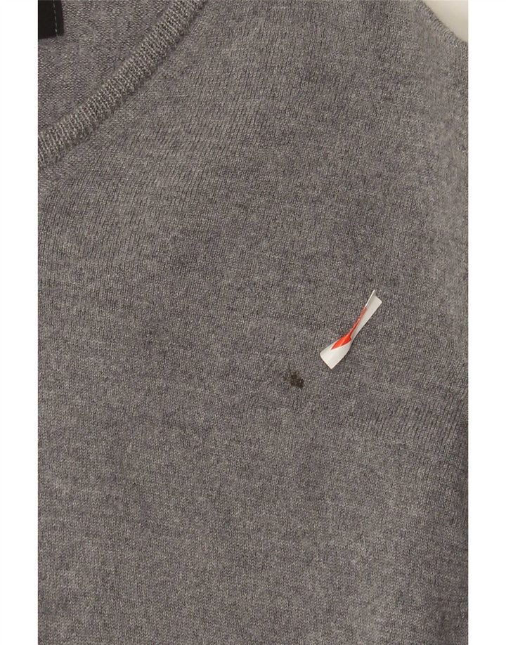 Maglione Zara da uomo con scollo a V grigio medio