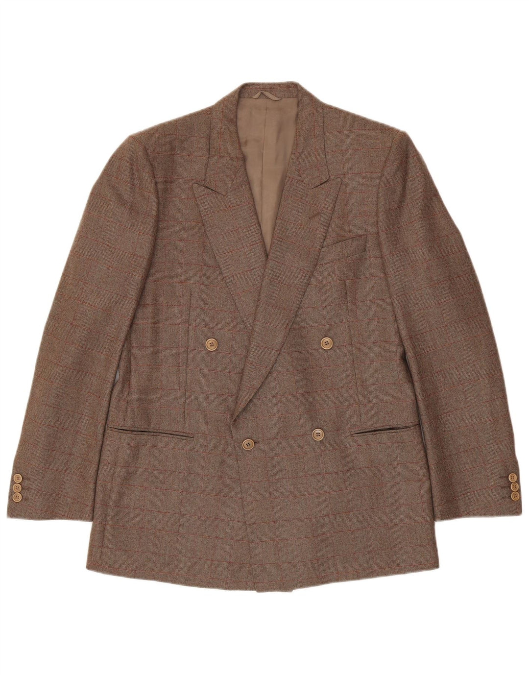 Corneliani Giacca Blazer Doppiopetto Uomo IT 50 Large Marrone Check