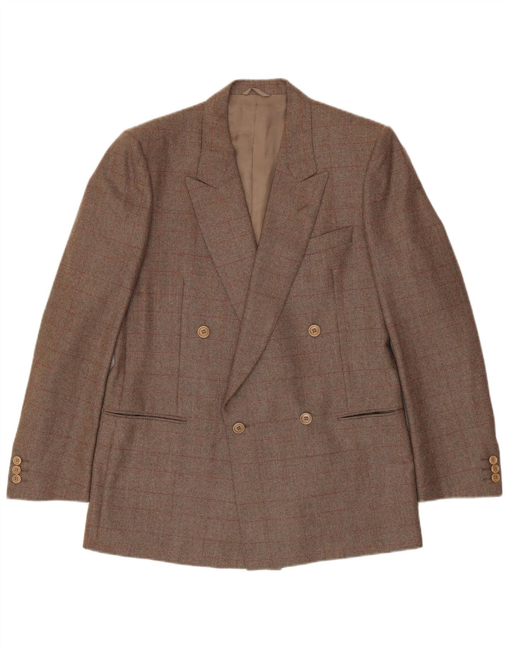 Corneliani Giacca Blazer Doppiopetto Uomo IT 50 Large Marrone Check