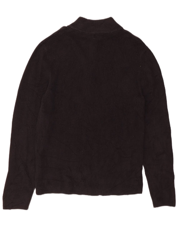 CALVIN KLEIN Maglione da uomo con zip e collo XL in cotone nero