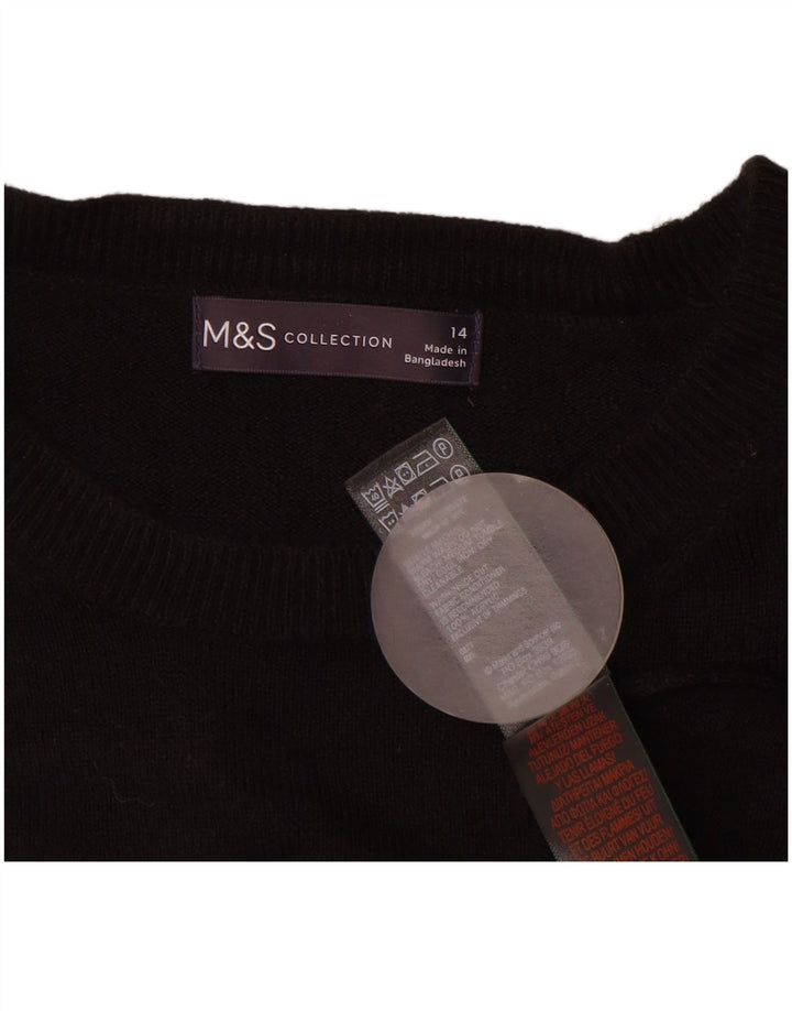 Maglione maglione girocollo da donna Marks & Spencer UK 14 grande acrilico nero