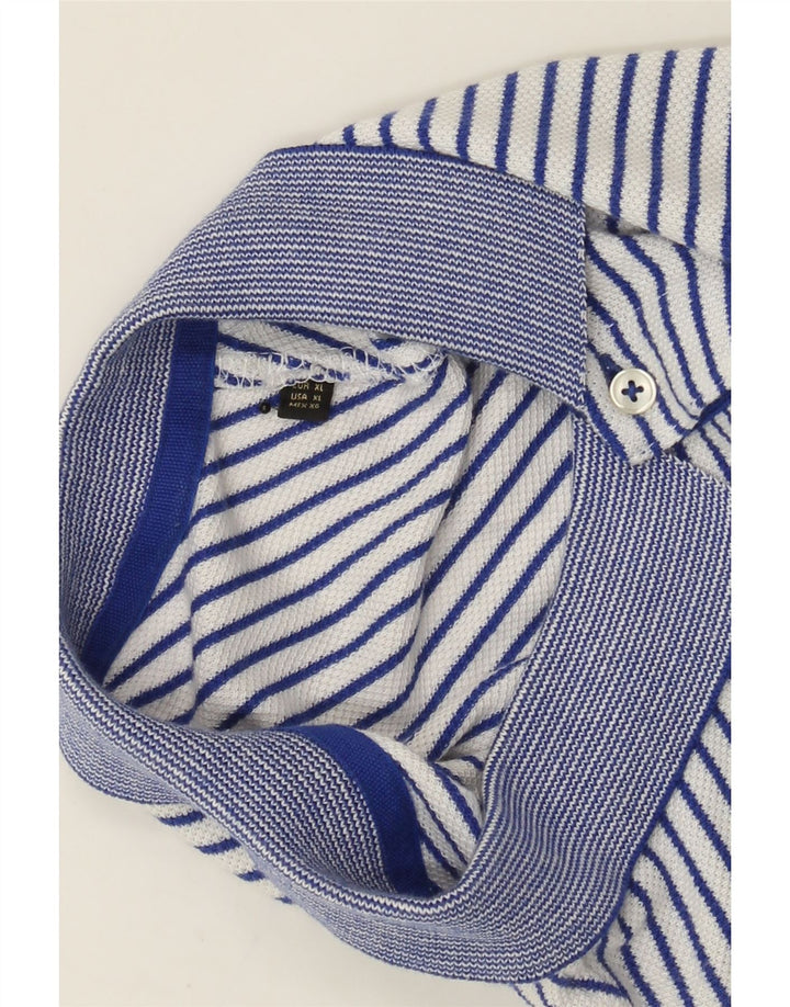 MASSIMO DUTTI Mens Polo Shirt XL Blue Pinstripe Vintage Massimo Dutti and Second-Hand Massimo Dutti from Messina Hembry 