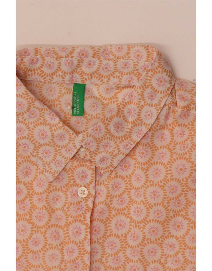 Camicia da donna Benetton UK 12 arancione medio floreale