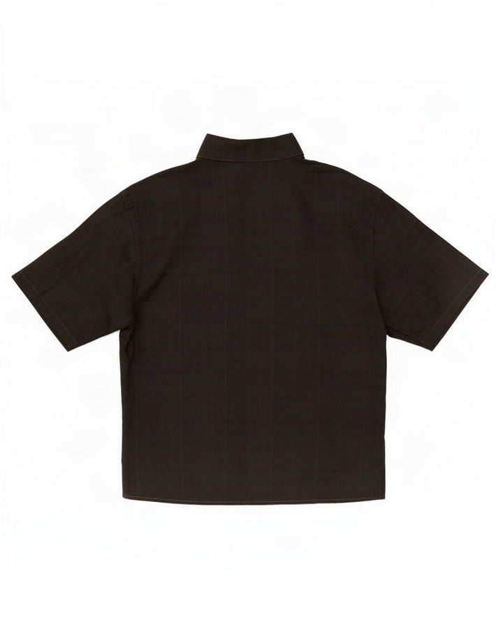 Camicia Benetton Donna Manica Corta IT 42 Medium Nera