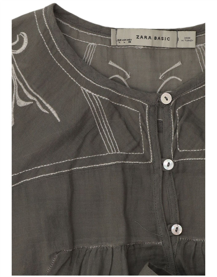 Top tunica da donna Zara UK 16 grande grigio