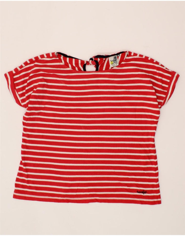 WEIRD FISH Womens Blouse Top UK 16 Large  Red Striped Cotton Vintage Weird Fish and Second-Hand Weird Fish from Messina Hembry 