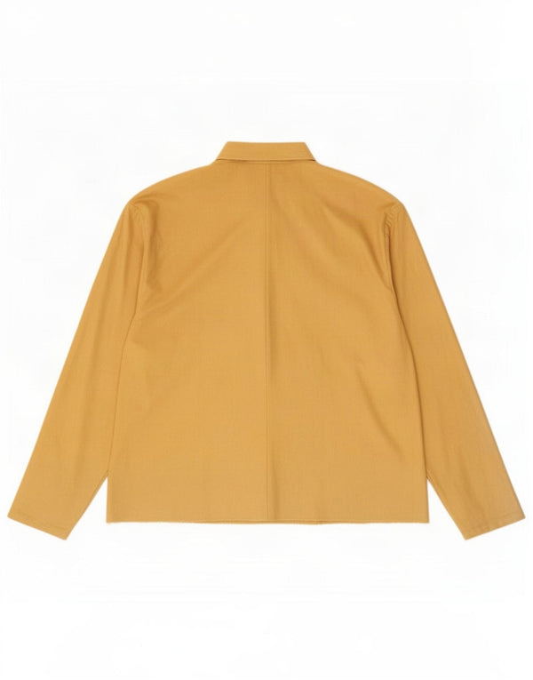 Camicetta camicia oversize da donna vintage UK 14 Viscosa gialla media