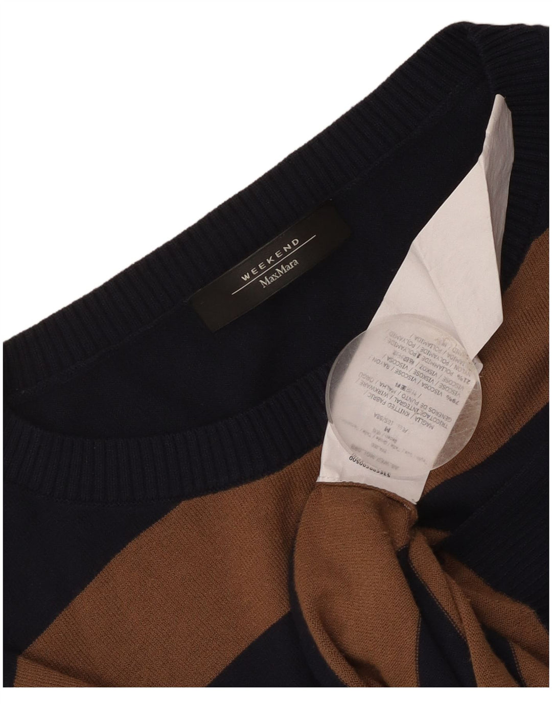 Maglione maglione con scollo a barca da fine settimana da donna Max Mara UK 14 blu navy medio