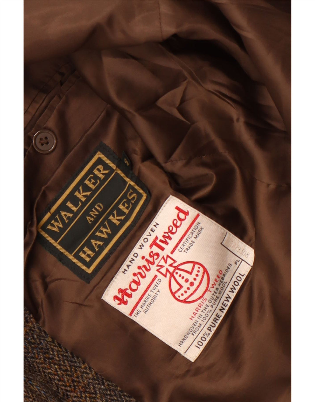 Giacca blazer da uomo in tweed Harris Walker and Hawkes IT 46 3XL Marrone