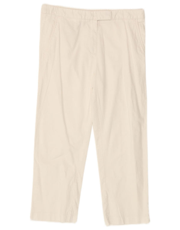 Benetton Womens Capri Trousers UK 8 Small W28 L21 White Cotton