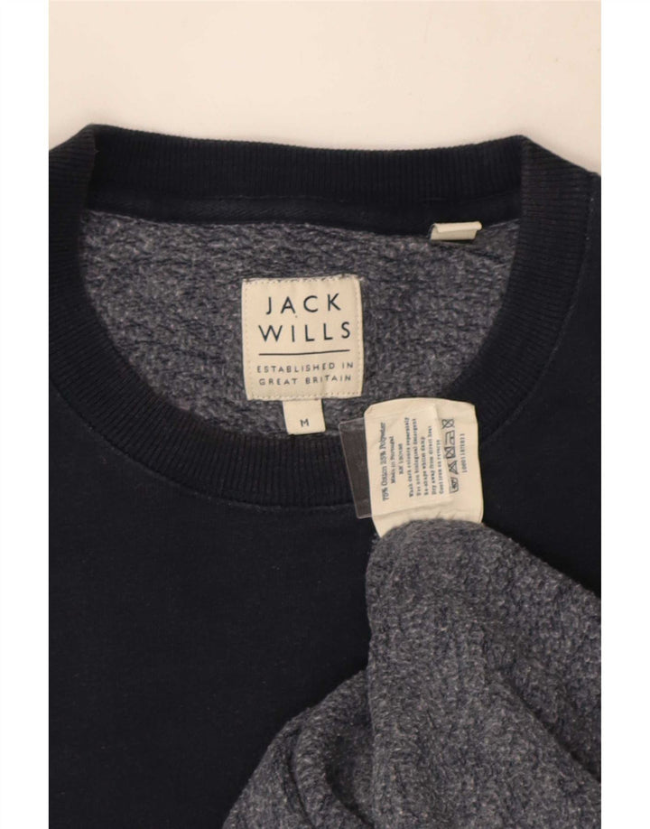 Felpa grafica da uomo Jack Wills Maglione medio in cotone blu navy