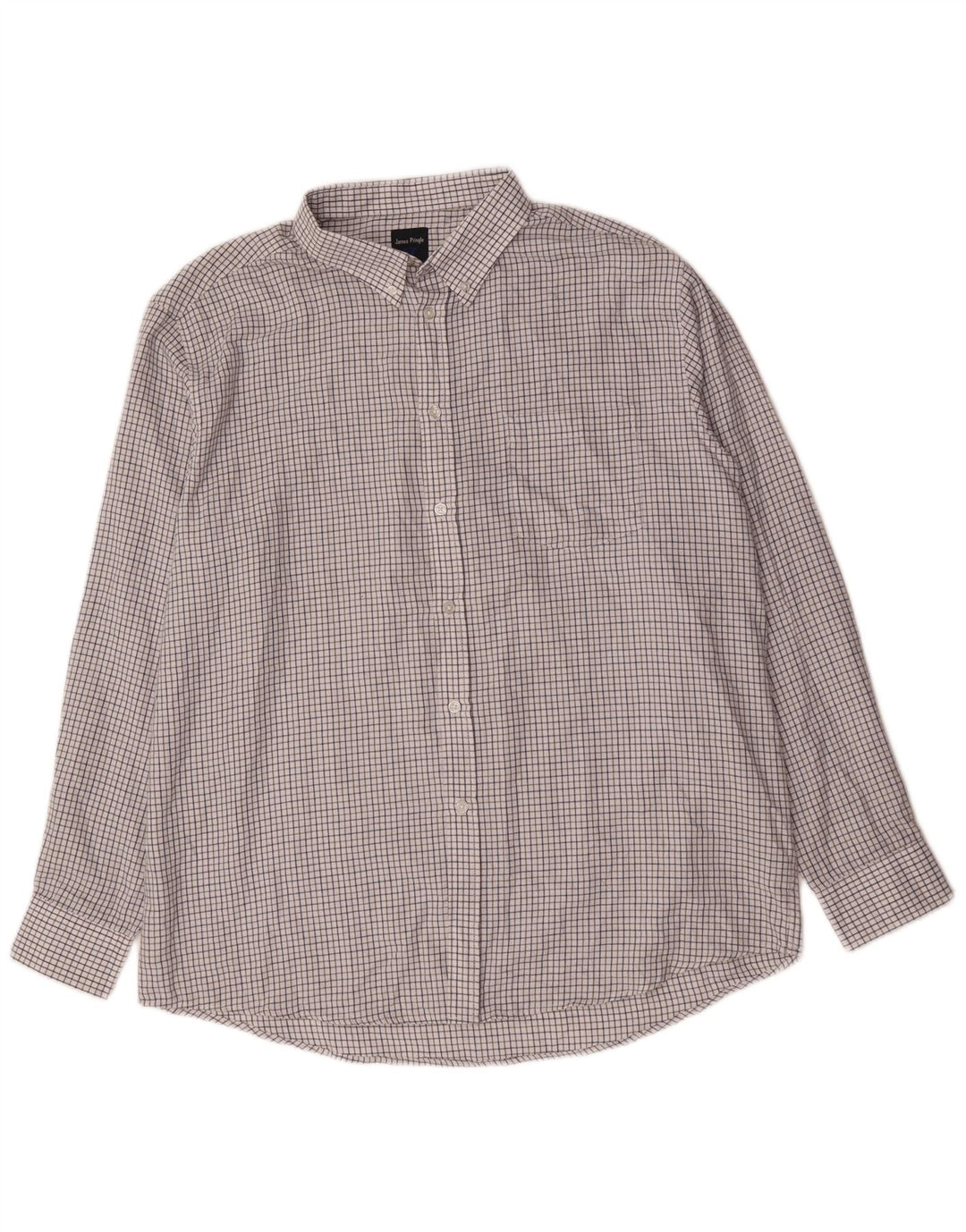 Camicia da uomo James Pringle XL poliestere a quadri bianchi