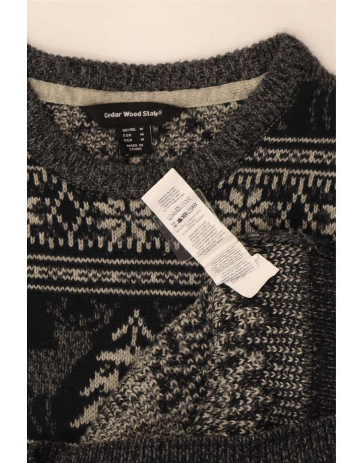 Maglione maglione girocollo da uomo Cedarwood State grigio medio Fair Isle