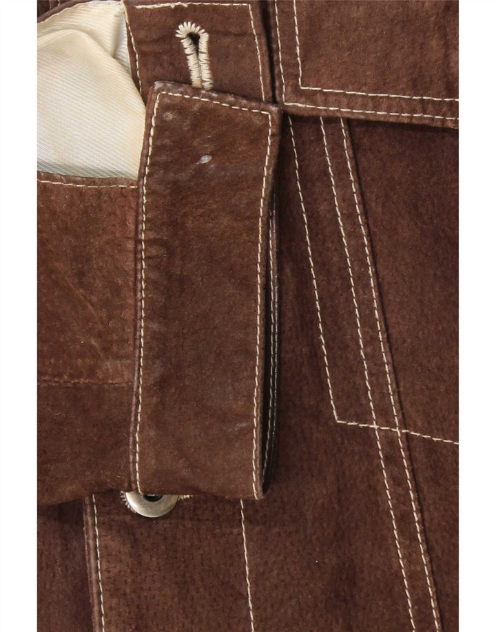 Giacca bomber da uomo in pelle scamosciata Metropolitan IT 48 in pelle marrone medio