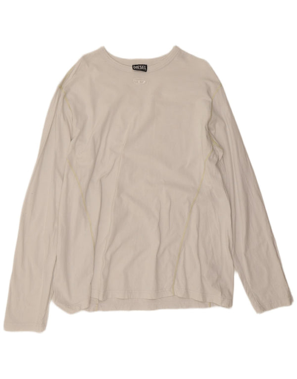 Diesel Top grafico da uomo a maniche lunghe 2XL cotone bianco