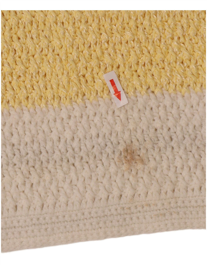 Canottiera vintage da donna UK 14 a righe bianche medie