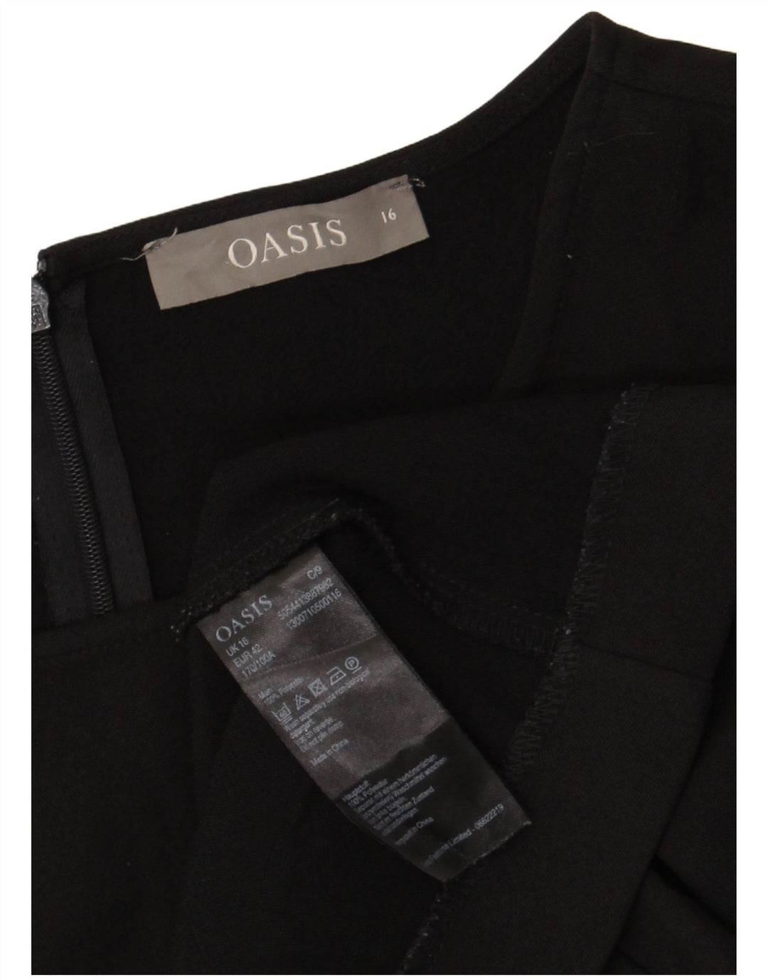 Abito tubino da donna Oasis UK 16 Grande poliestere nero