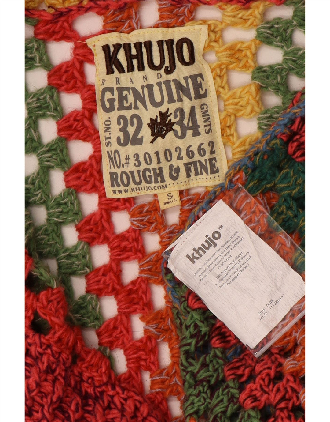 KHUJO Maglione cardigan lungo oversize da donna UK 10 piccolo multicolore