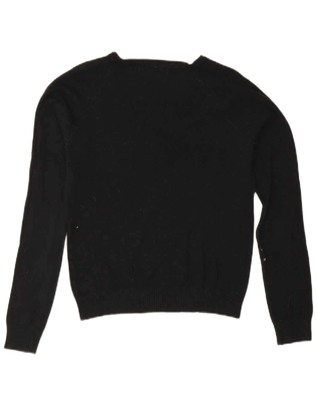 Maglione Zara da donna con scollo a V UK 12 cotone nero medio