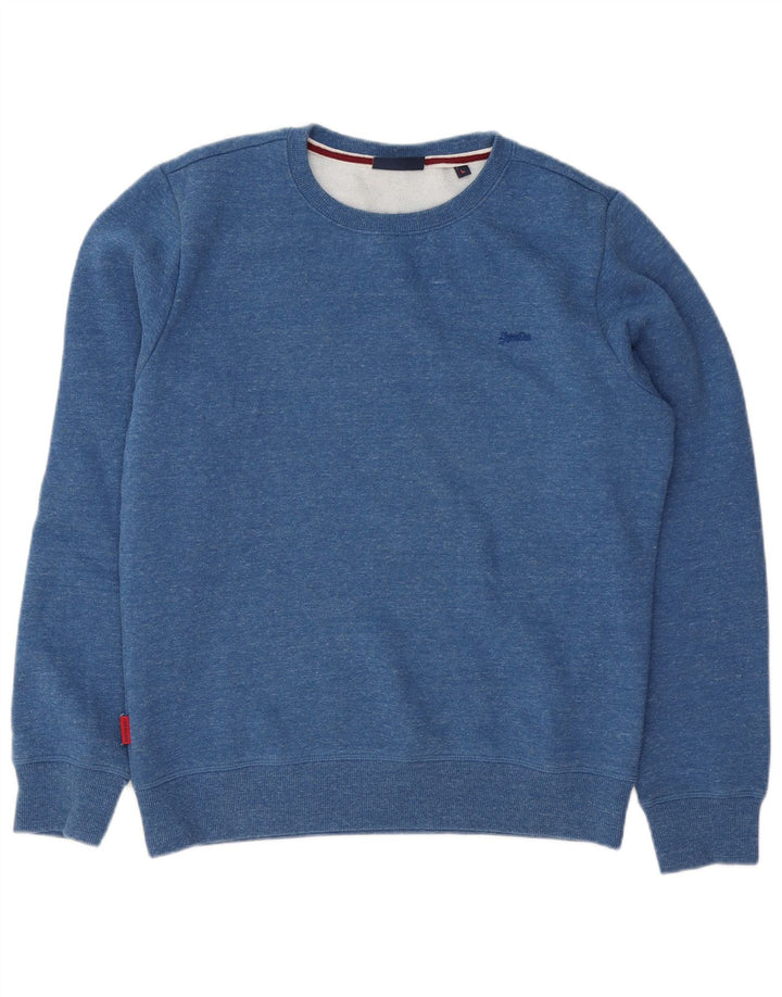 Felpa da uomo Superdry Maglione grande cotone chiazzato blu