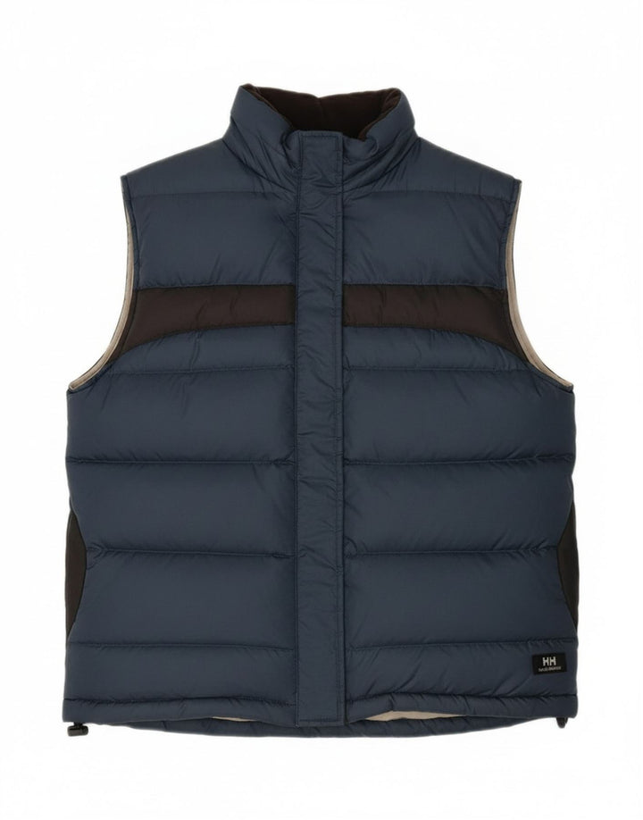 HELLY HANSEN Womens Padded Gilet UK 14 Medium Navy Blue Colourblock