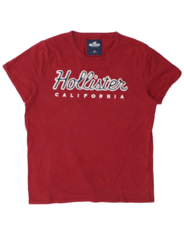 T-shirt grafica da uomo Hollister Top in cotone rosso medio