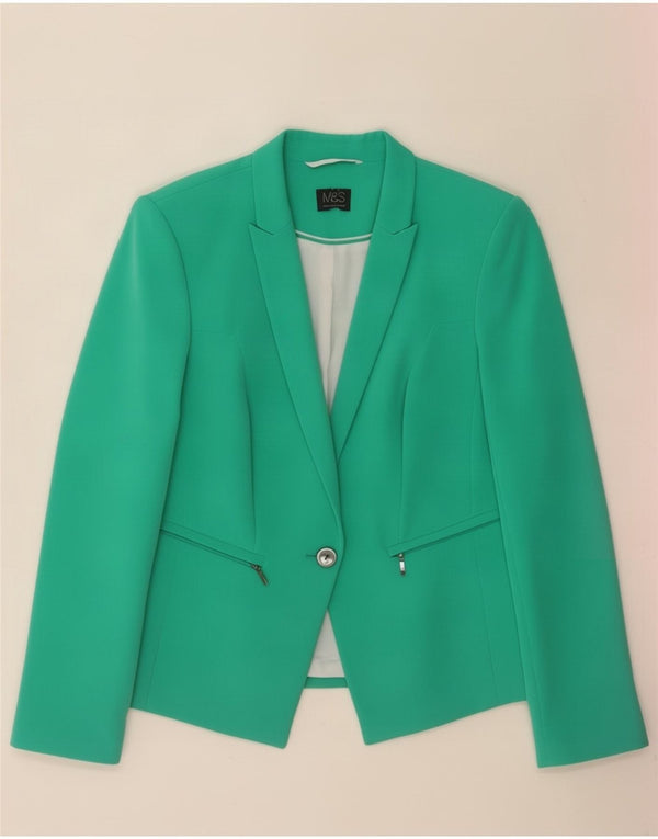 Giacca blazer a 1 bottone Marks & Spencer da donna UK 14 verde medio