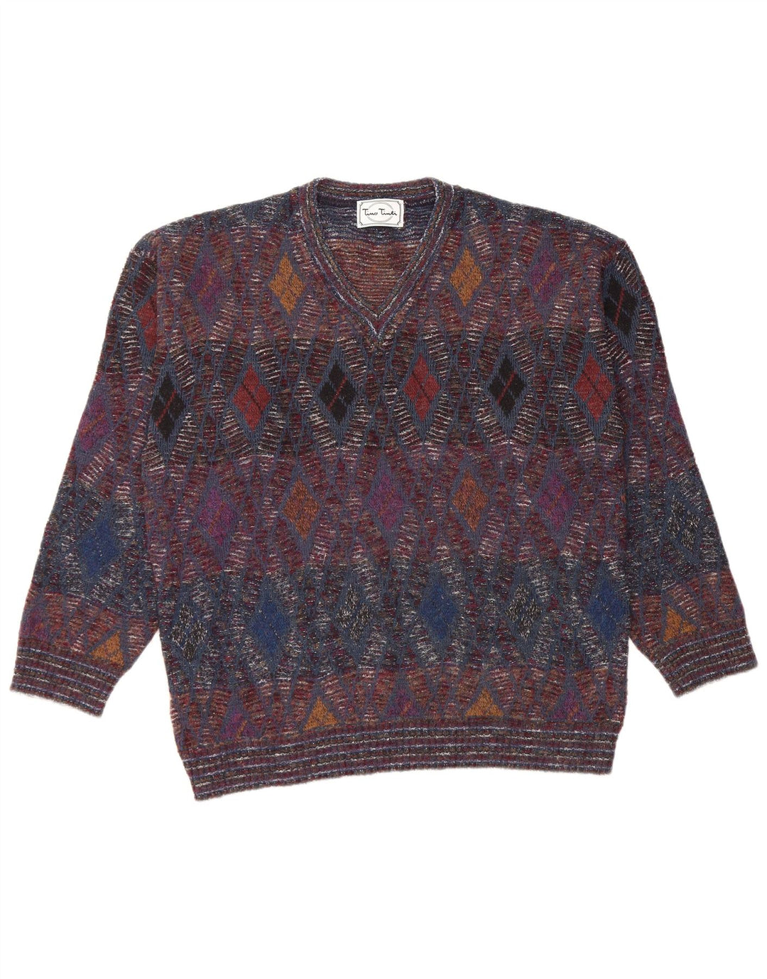 Maglione da uomo con scollo a V Tino Tinti IT 52 Large multicolore