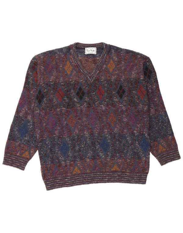 Maglione da uomo con scollo a V Tino Tinti IT 52 Large multicolore