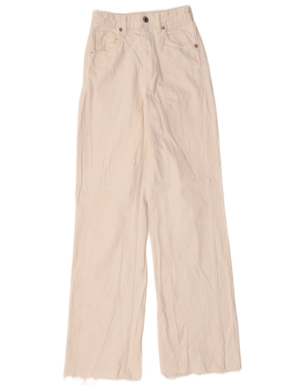 Jeans Zara da donna a vita alta EU 34 2XS W24 L32 Cotone bianco