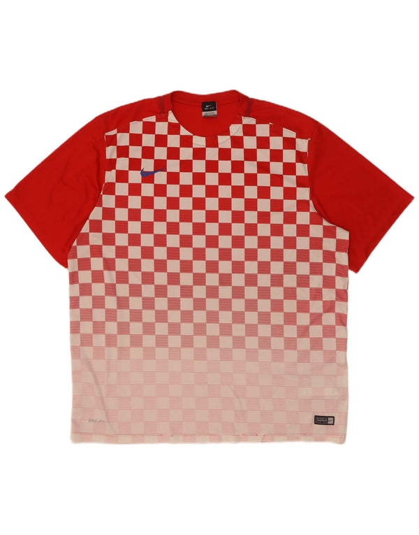 T-shirt da uomo Nike Dri Fit Top 2XL poliestere geometrico rosso