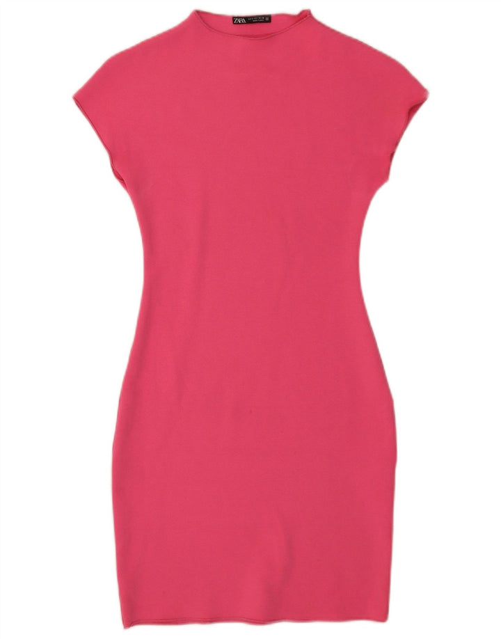 Vestito aderente da donna Zara UK 8 Small Rosa in viscosa