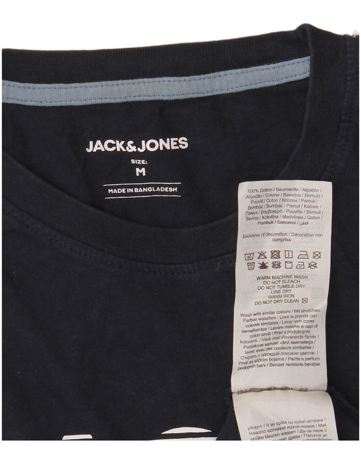 T-shirt grafica da uomo Jack & Jones Top in cotone blu navy medio