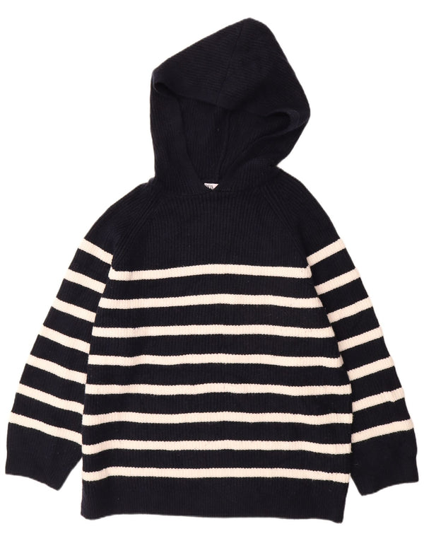 Maglione oversize con cappuccio da donna Zara UK 16 grandi righe blu navy