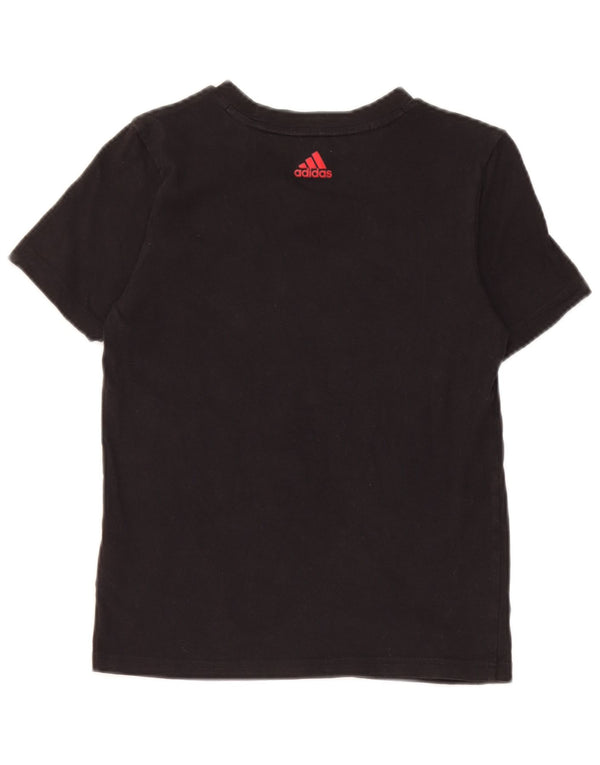 T-shirt grafica da ragazzo Adidas Top 9-10 anni in cotone nero