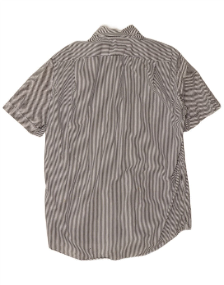 Camicia a maniche corte da uomo Lacoste taglia 41 grande cotone gessato grigio