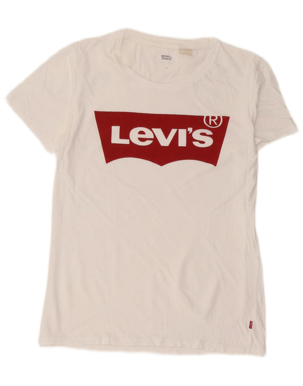 T-shirt grafica da donna Levi's Top UK 6 XS bianca