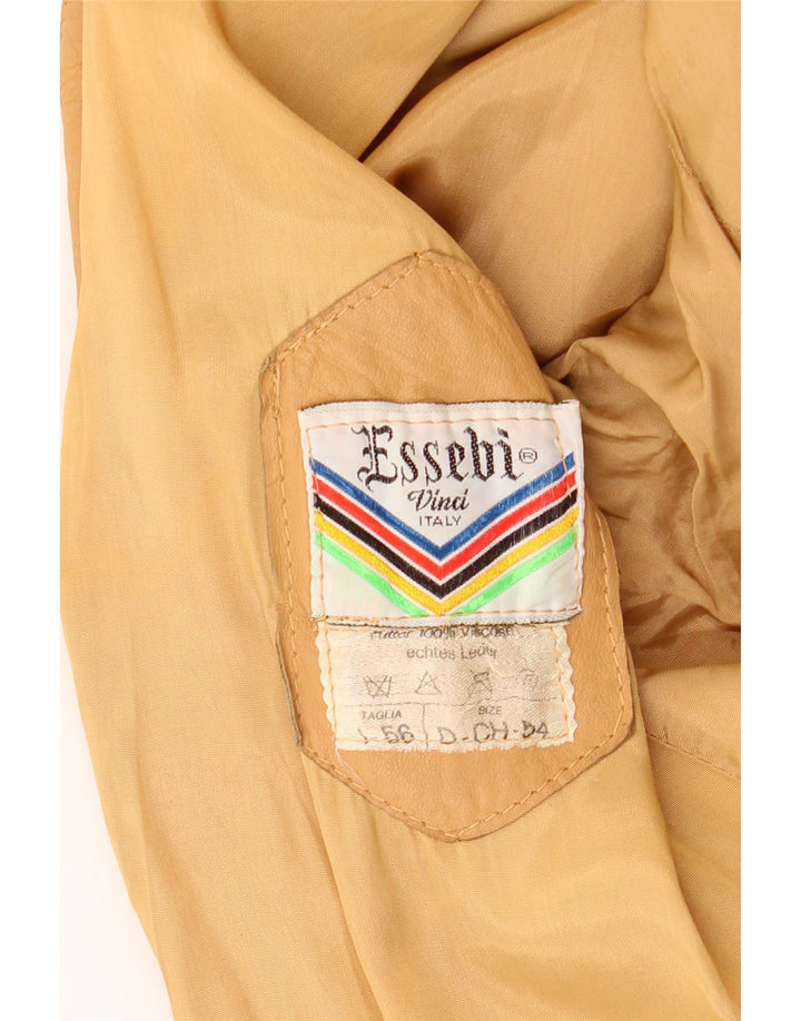 Giubbotto Bomber in Pelle Uomo Essebi IT 56 3XL Pelle Beige