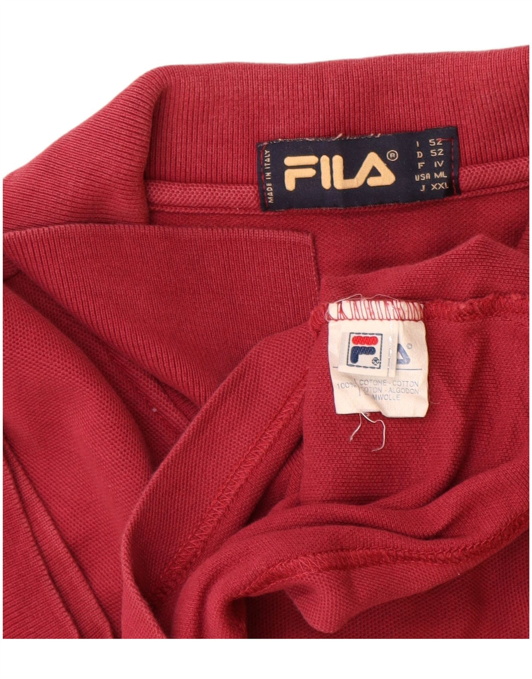 Polo da uomo Fila IT 52 Large rossa in cotone