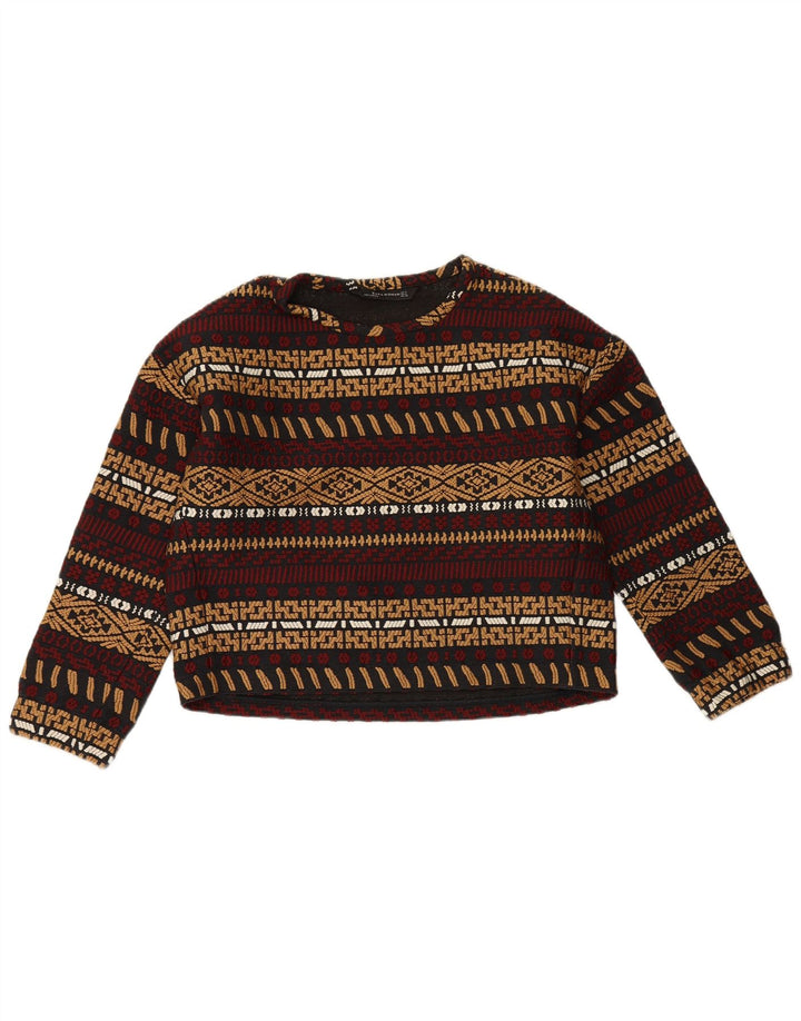 Felpa da donna Zara UK 14 Poliestere a righe multicolore medio