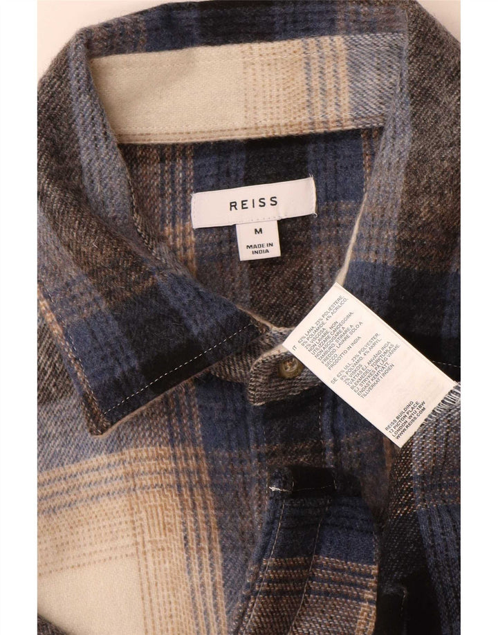 Camicia da uomo in flanella Reiss in lana scozzese media multicolore