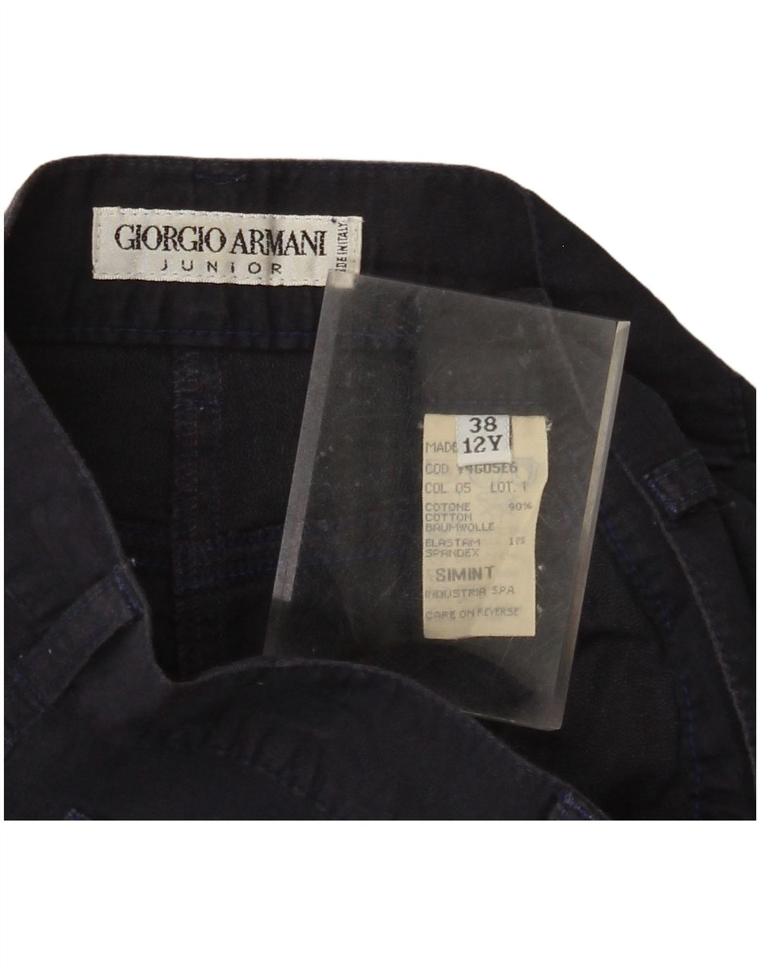 GIORGIO ARMANI Gonna Tubino Bambina 11-12 Anni W26 Cotone Blu Navy