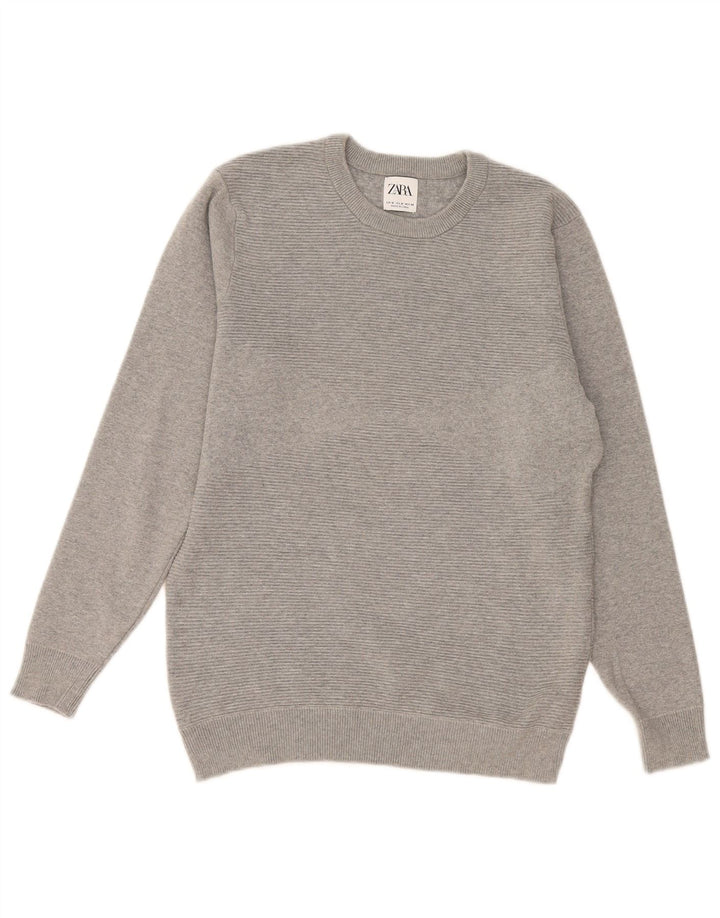 Maglione maglione girocollo da uomo Zara grigio medio