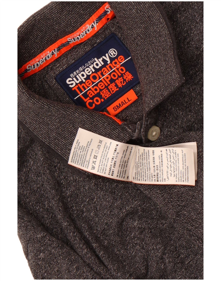 Polo da uomo Superdry Small in cotone chiazzato grigio