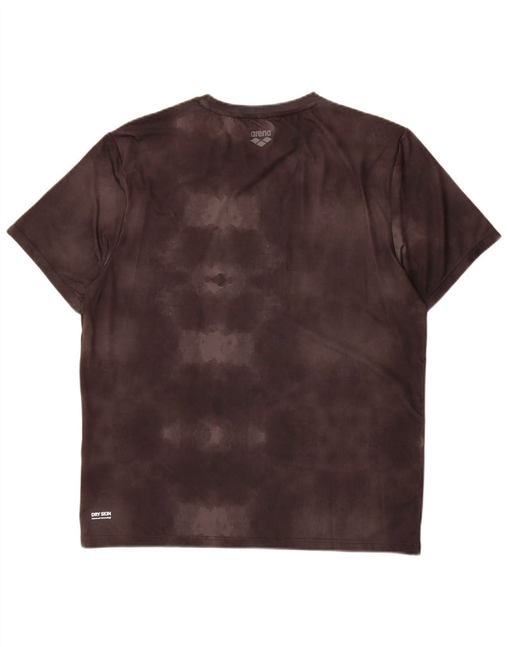 T-shirt grafica da uomo Arena Top grande in poliestere tie-dye grigio