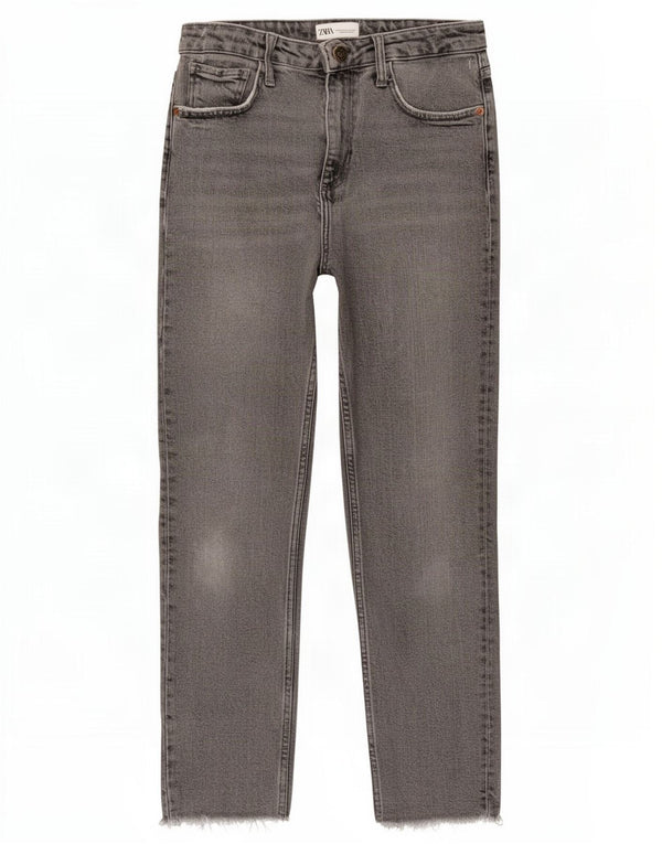 Jeans dritti da donna Zara EU 38 Small W28 L27 Grigio