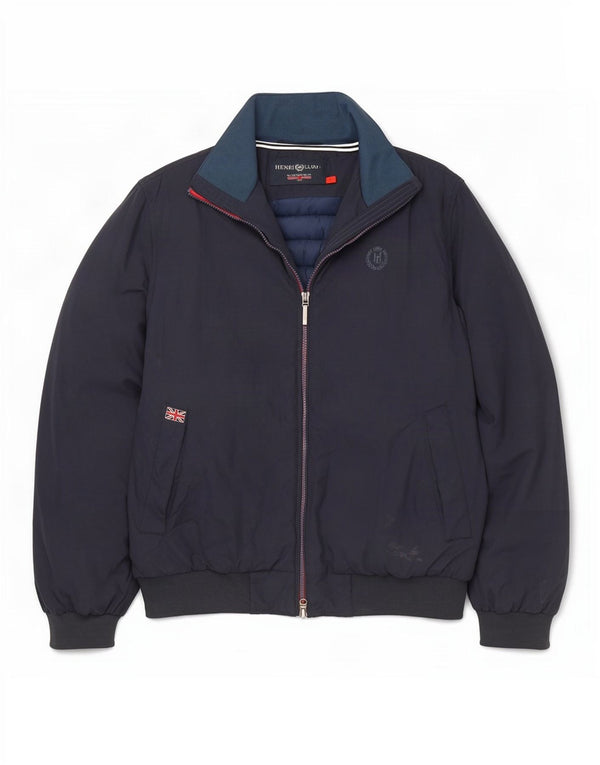 Giubbotto bomber grafico da uomo Henri Lloyd UK 40 Large in nylon blu navy